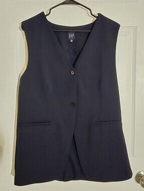 GAP Navy Button-Front Vest